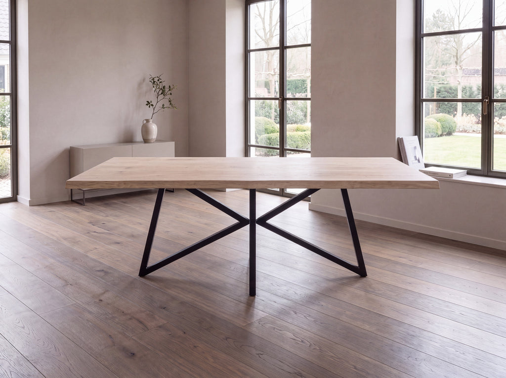 Eiken boomstam eettafel Hannah