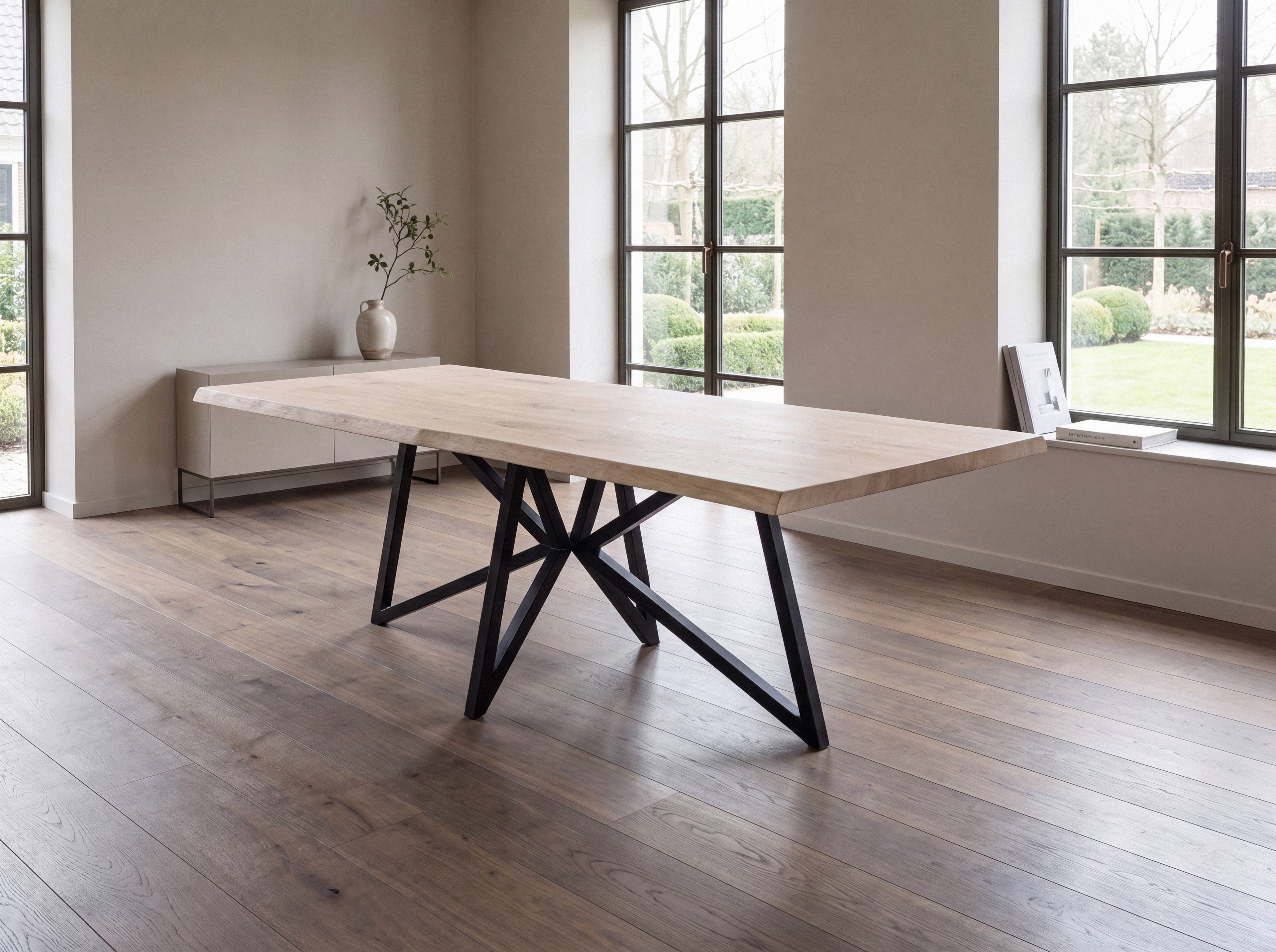 Eiken boomstam eettafel Hannah
