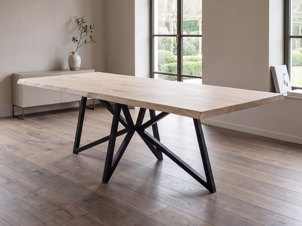 Eiken boomstam eettafel Hannah