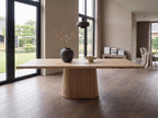 Eiken boomstam eettafel Petter