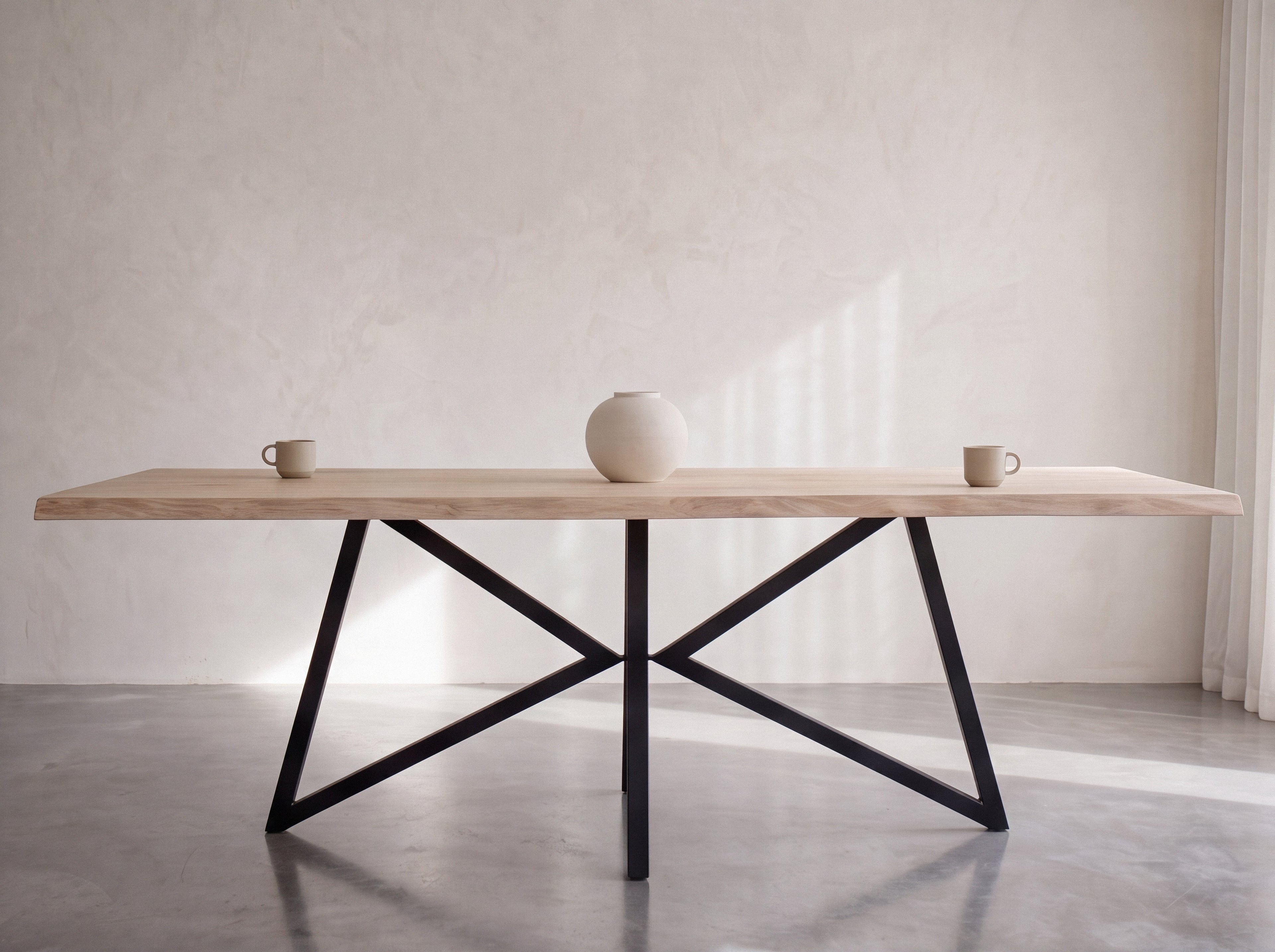 Eiken boomstam eettafel Hannah
