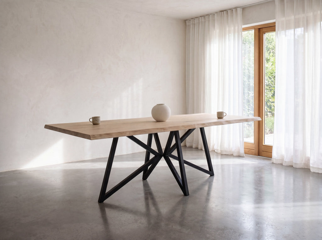 Eiken boomstam eettafel Hannah