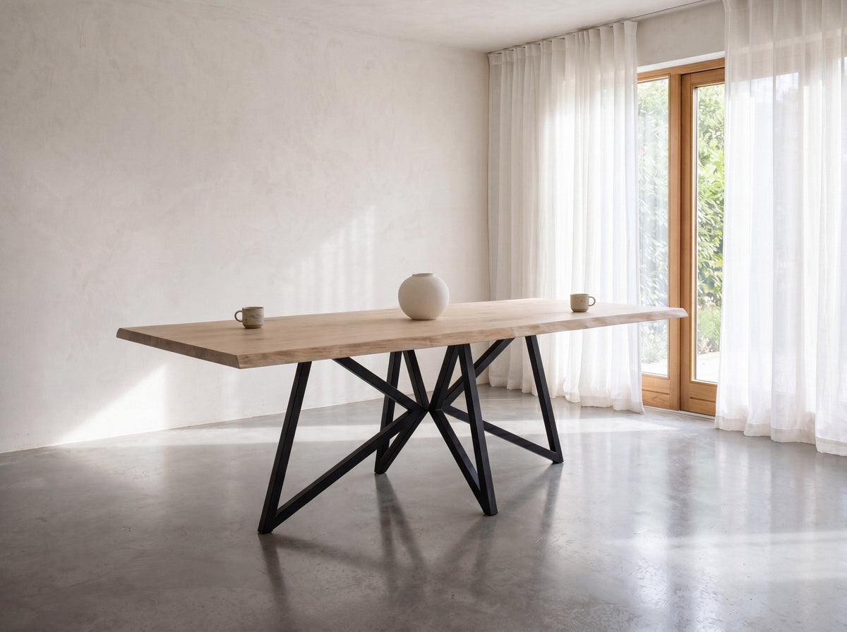 Eiken boomstam eettafel Hannah