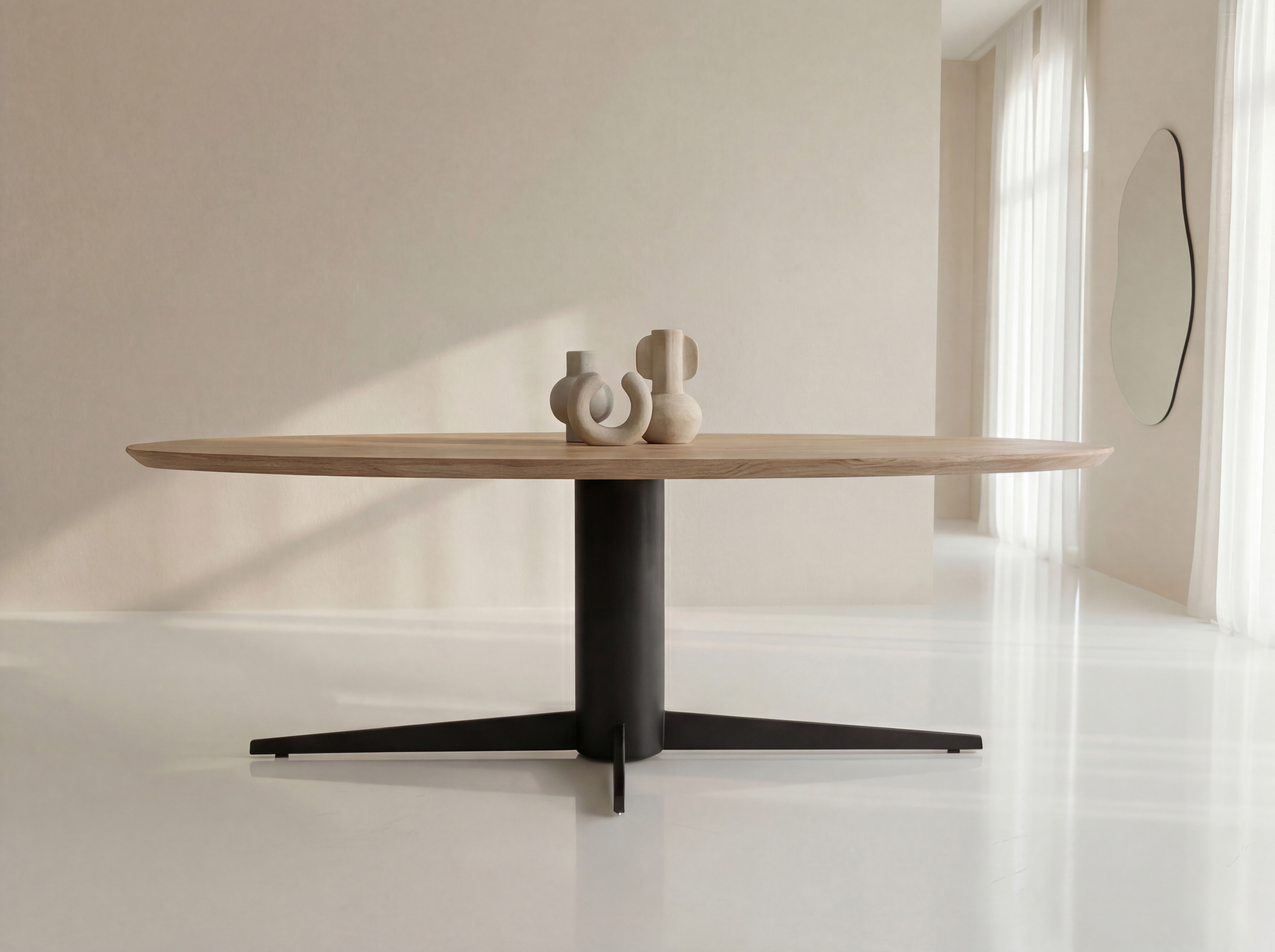 Ovale eiken eettafel Nora