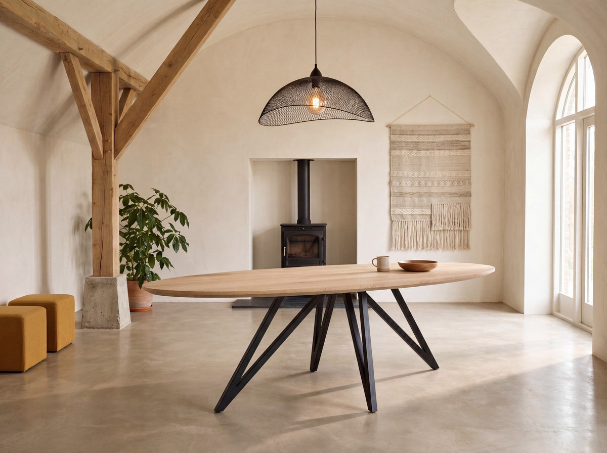 Ovale eiken eettafel Nissa