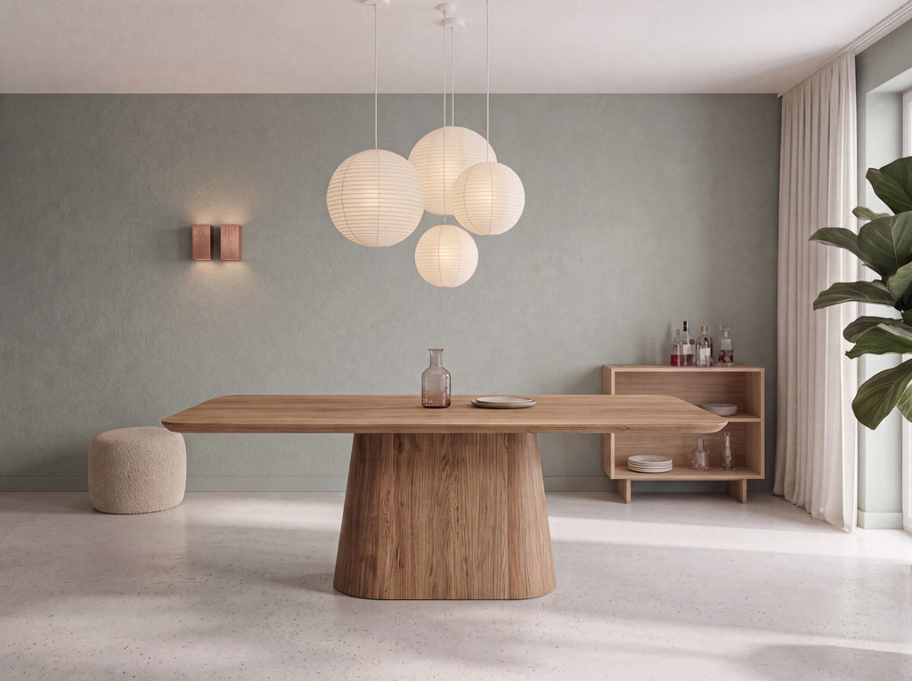 Eiken boomstam eettafel Unni