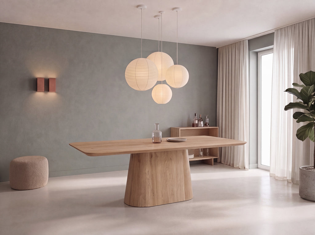 Eiken boomstam eettafel Unni