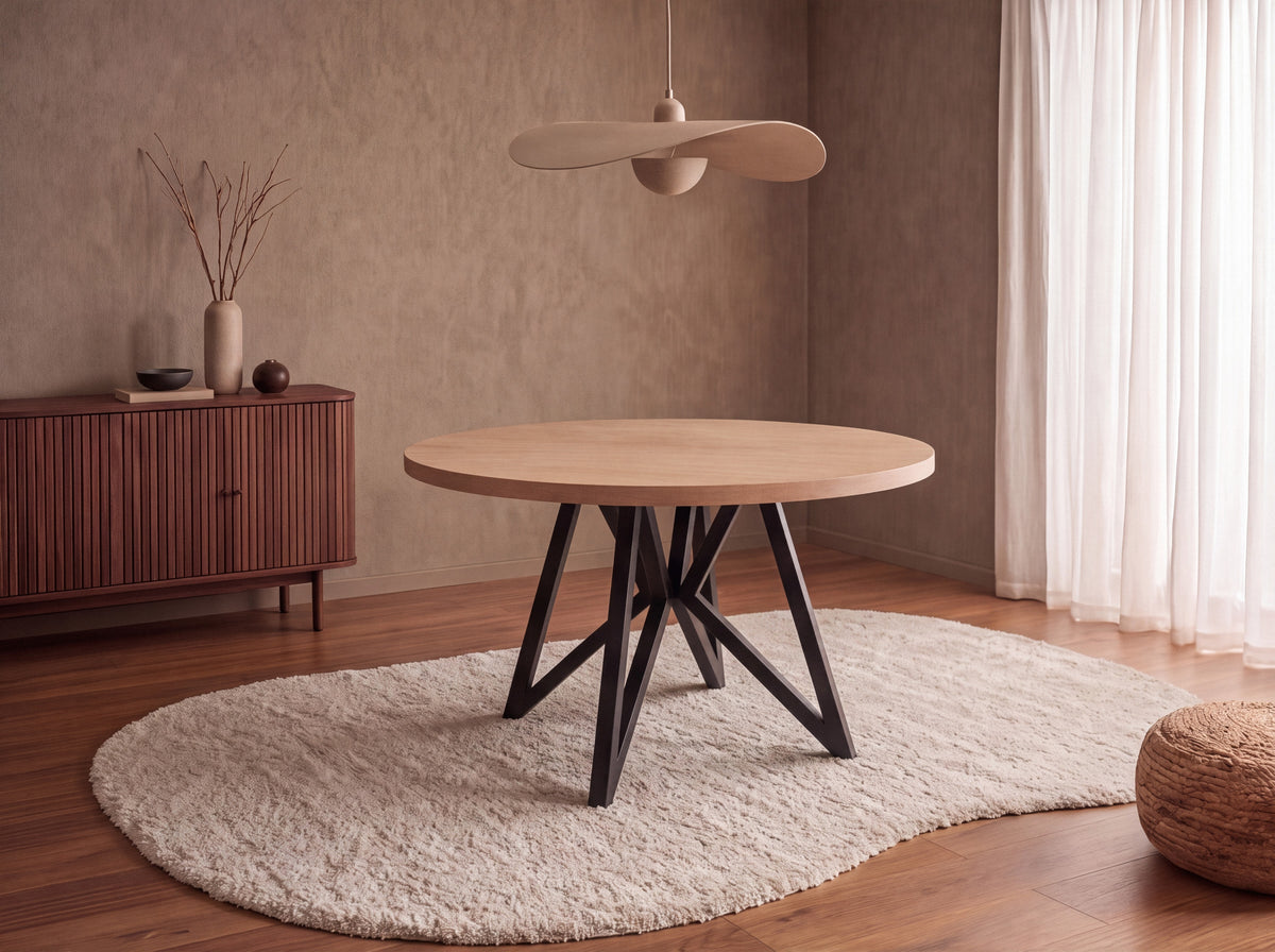 Eiken ronde eettafel Viggo