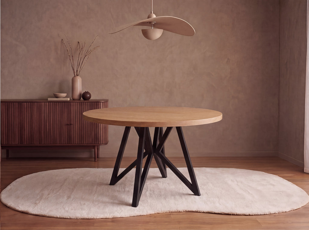 Eiken ronde eettafel Viggo