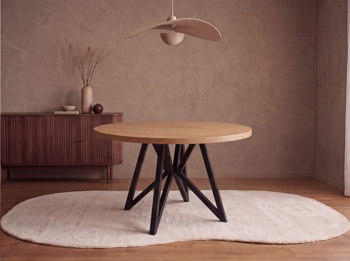 Eiken ronde eettafel Viggo