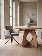 Eiken ronde eettafel Mees