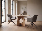 Eiken ronde eettafel Mees