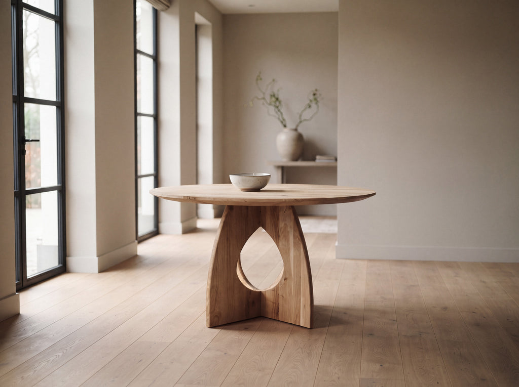 Eiken ronde eettafel Mees