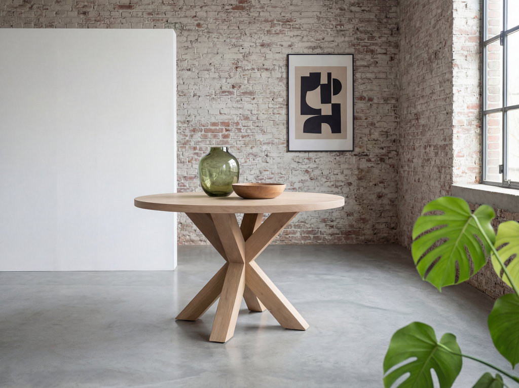 Eiken ronde eettafel Pontus