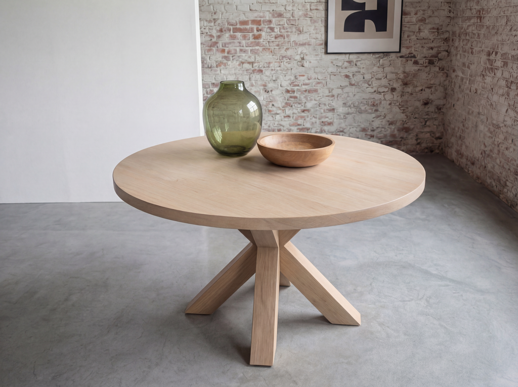 Eiken ronde eettafel Pontus