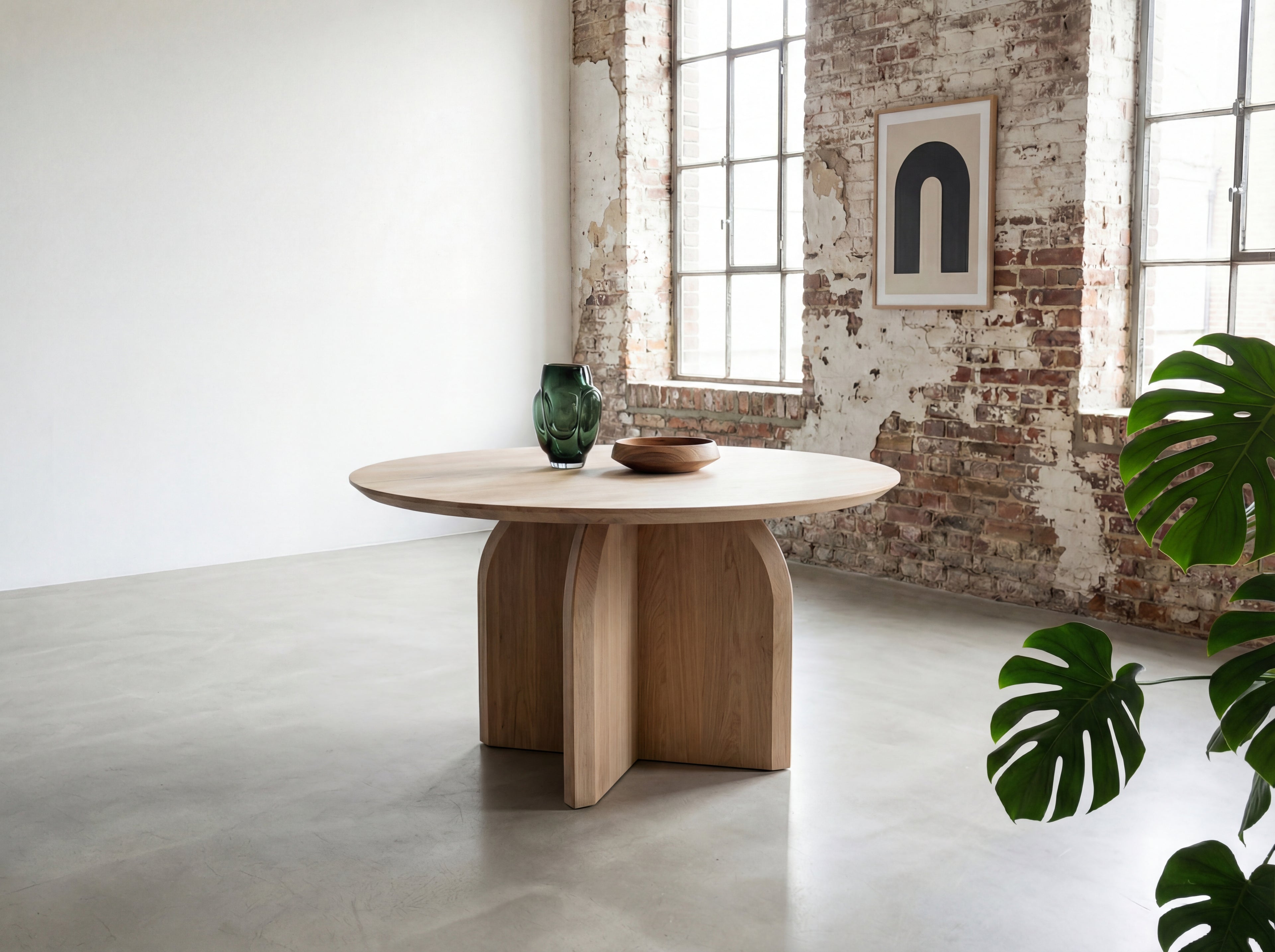 Eiken ronde eettafel Sindri