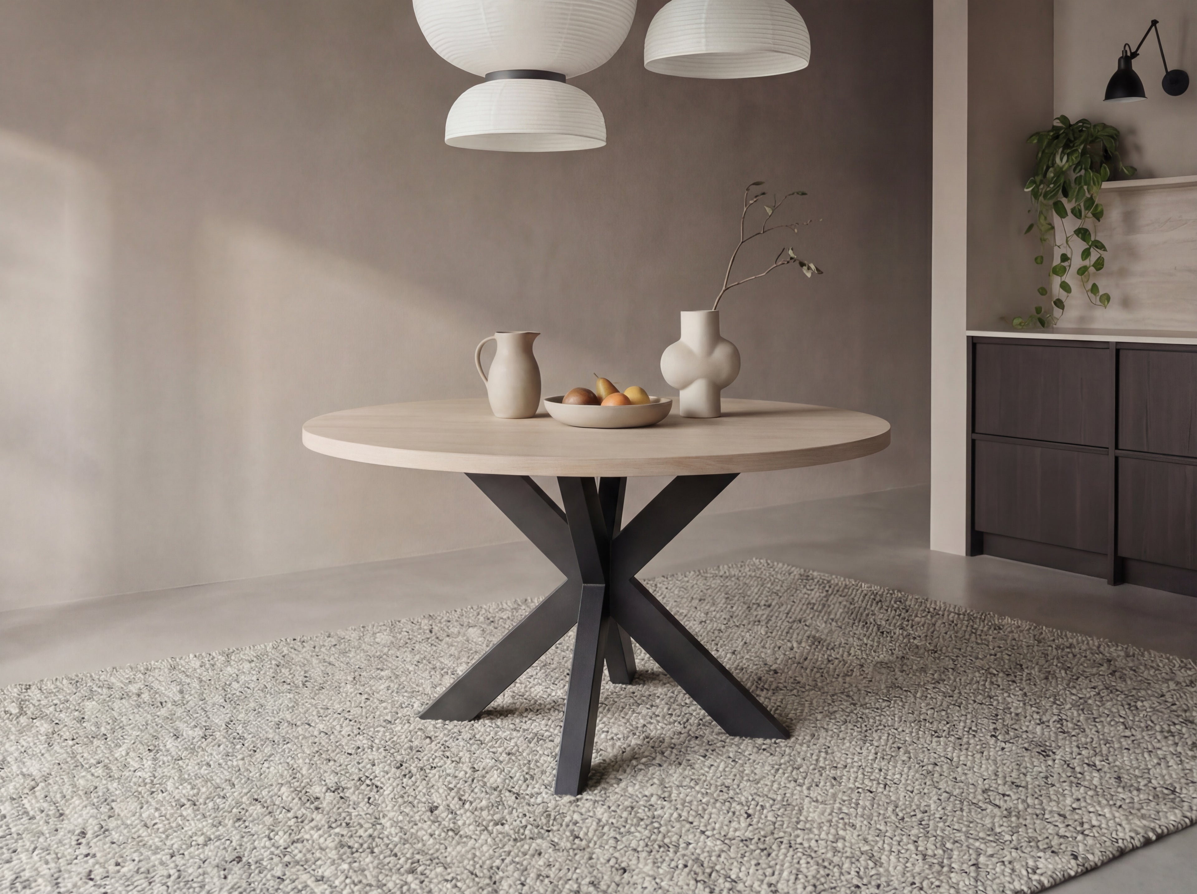 Eiken ronde eettafel Teodor