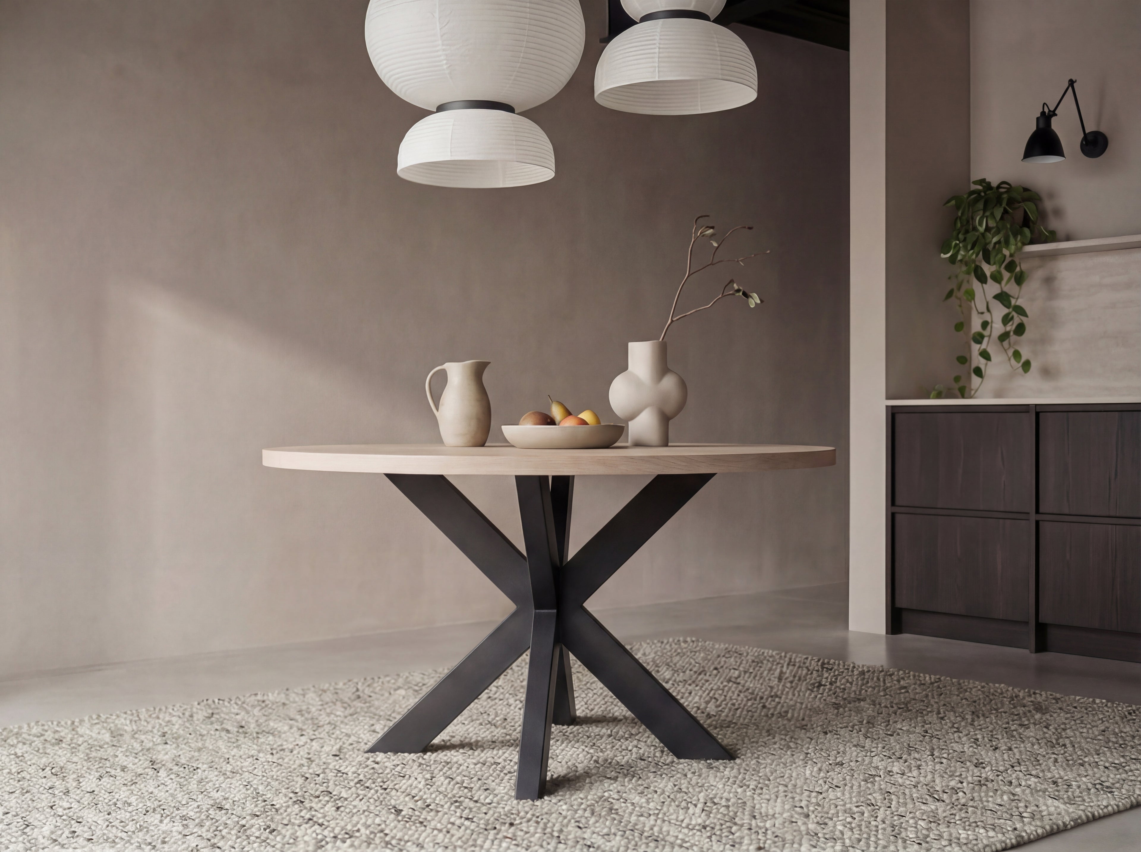 Eiken ronde eettafel Teodor