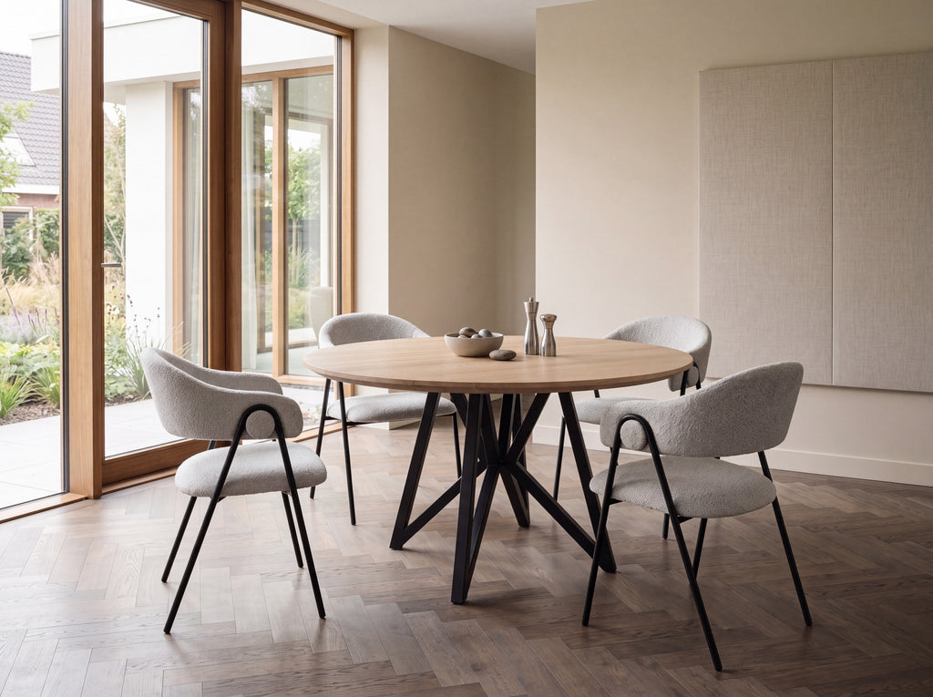 Eiken ronde eettafel Viggo