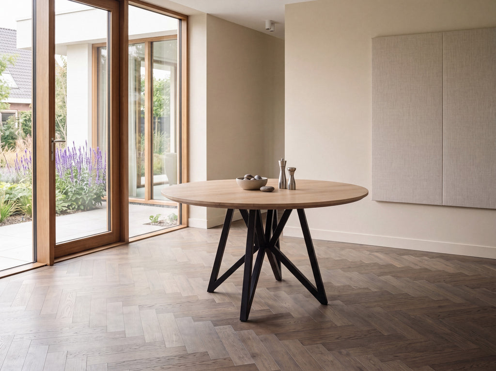 Eiken ronde eettafel Viggo