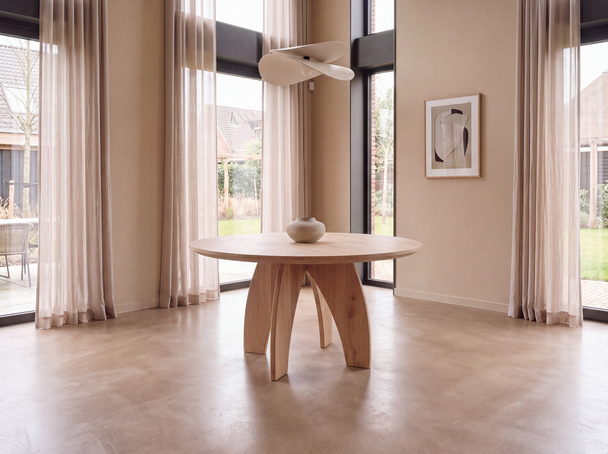 Eiken ronde eettafel Yara