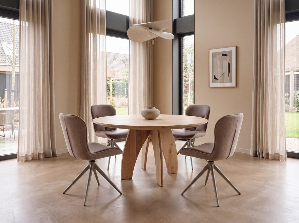 Eiken ronde eettafel Yara