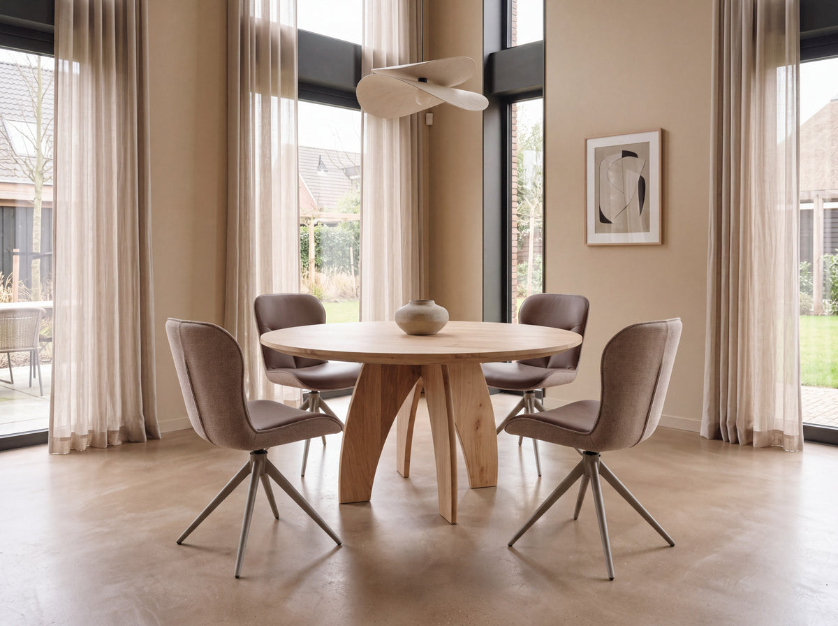 Eiken ronde eettafel Yara