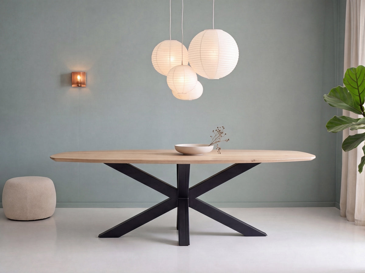Zweeds ovale eiken eettafel Charlotta