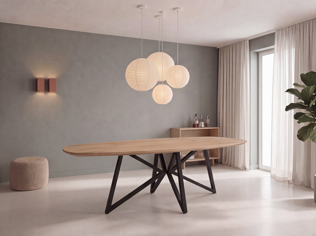 Zweeds ovale eiken eettafel Arnora