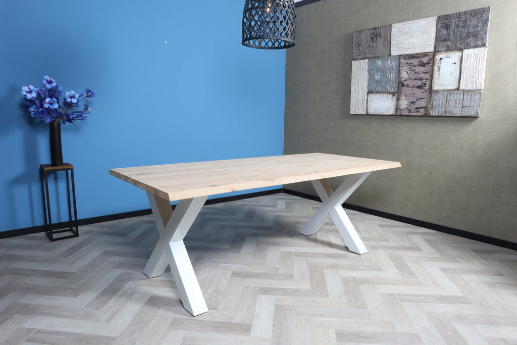 Eiken boomstam eettafel Emelie