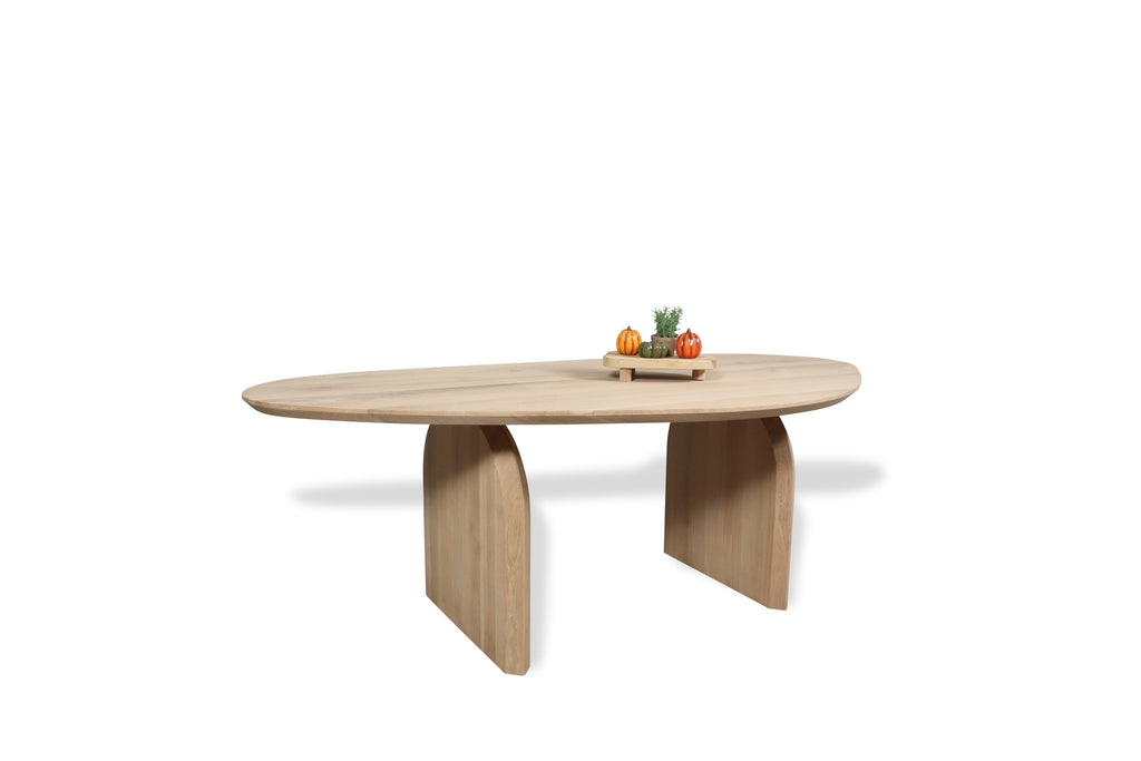 Organische eiken eettafel Fylkir