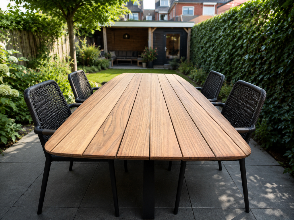Tuintafel Deens ovaal guyana teak massief