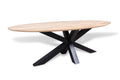 Ovale eiken eettafel Gyda facet rand