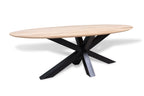 Ovale eiken eettafel Gyda facet rand