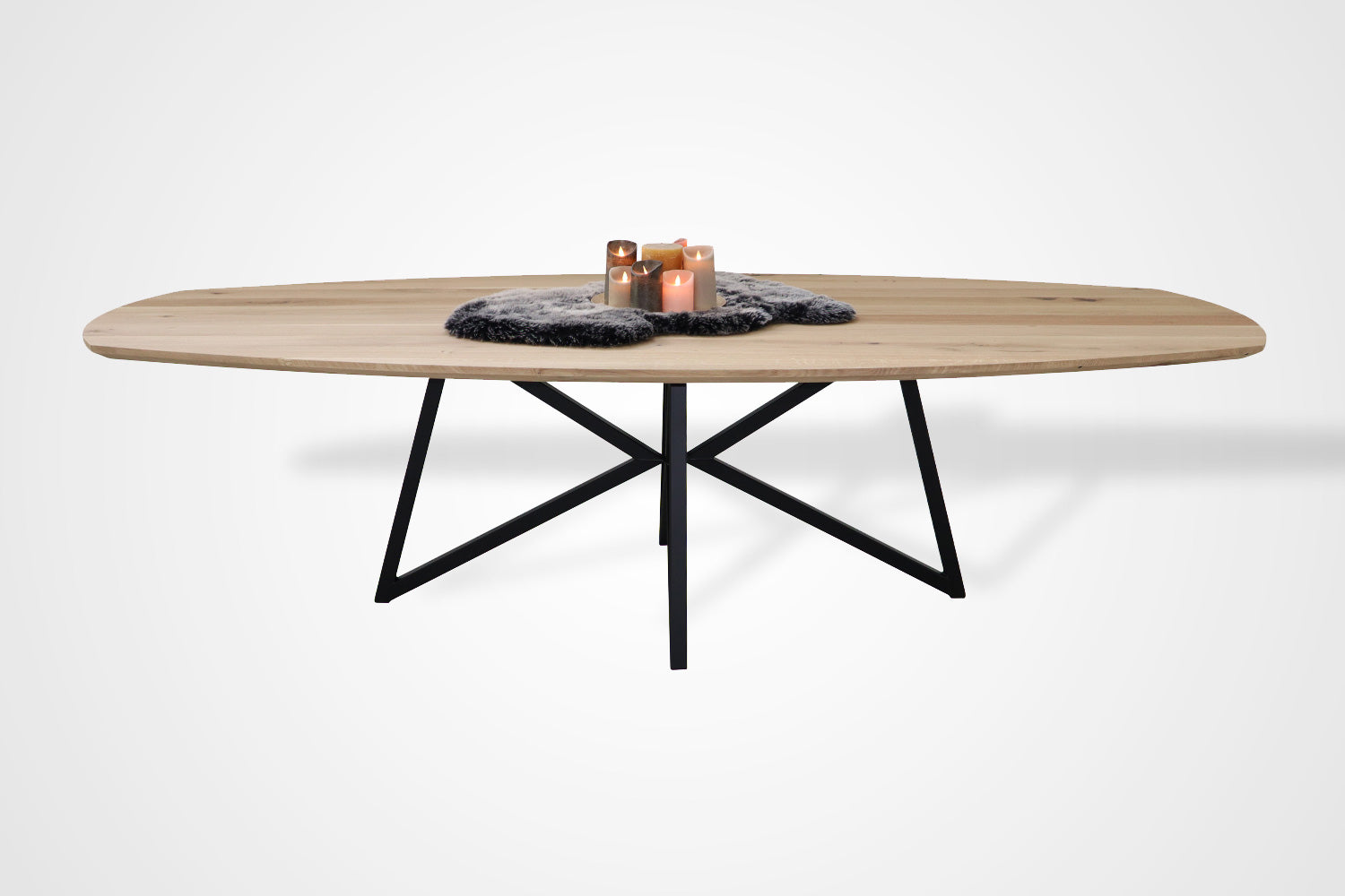 Eiken Zweeds ovaal tafelblad 40mm