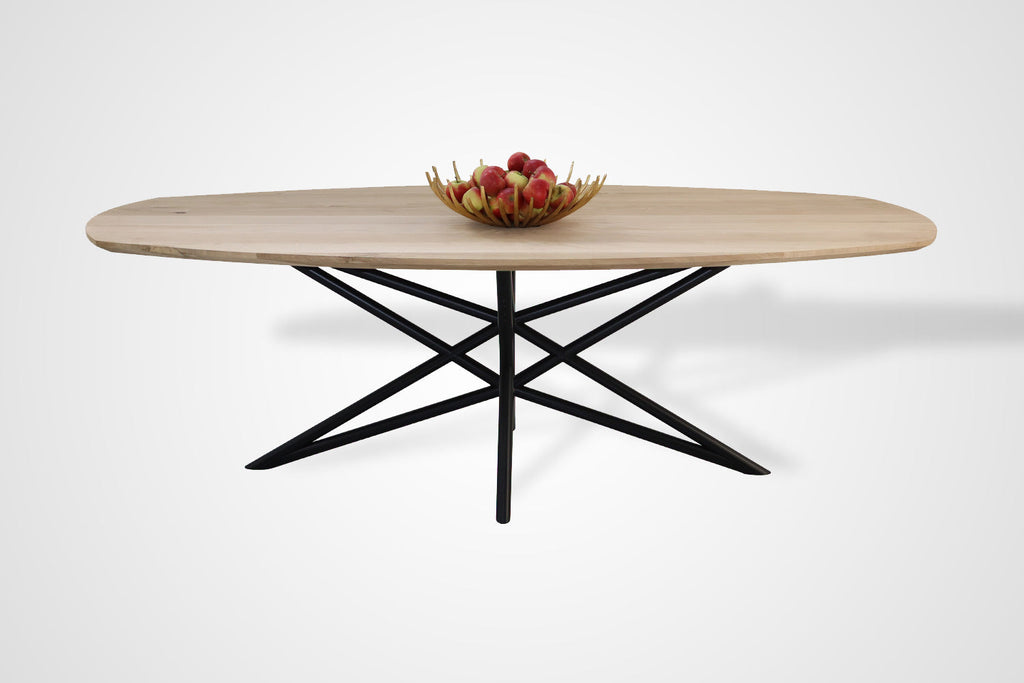 Eiken Zweeds ovaal tafelblad 40mm