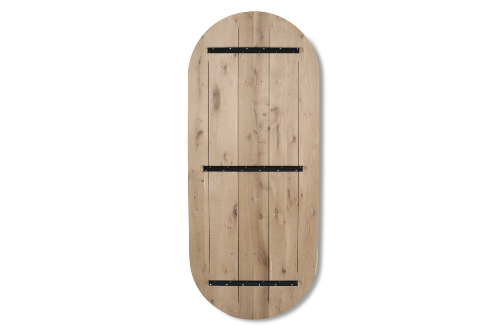 Eiken plat ovaal tafelblad 40mm