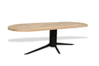 Plat ovale eiken eettafel Sverre