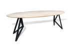Ovale eiken eettafel Liv facet rand
