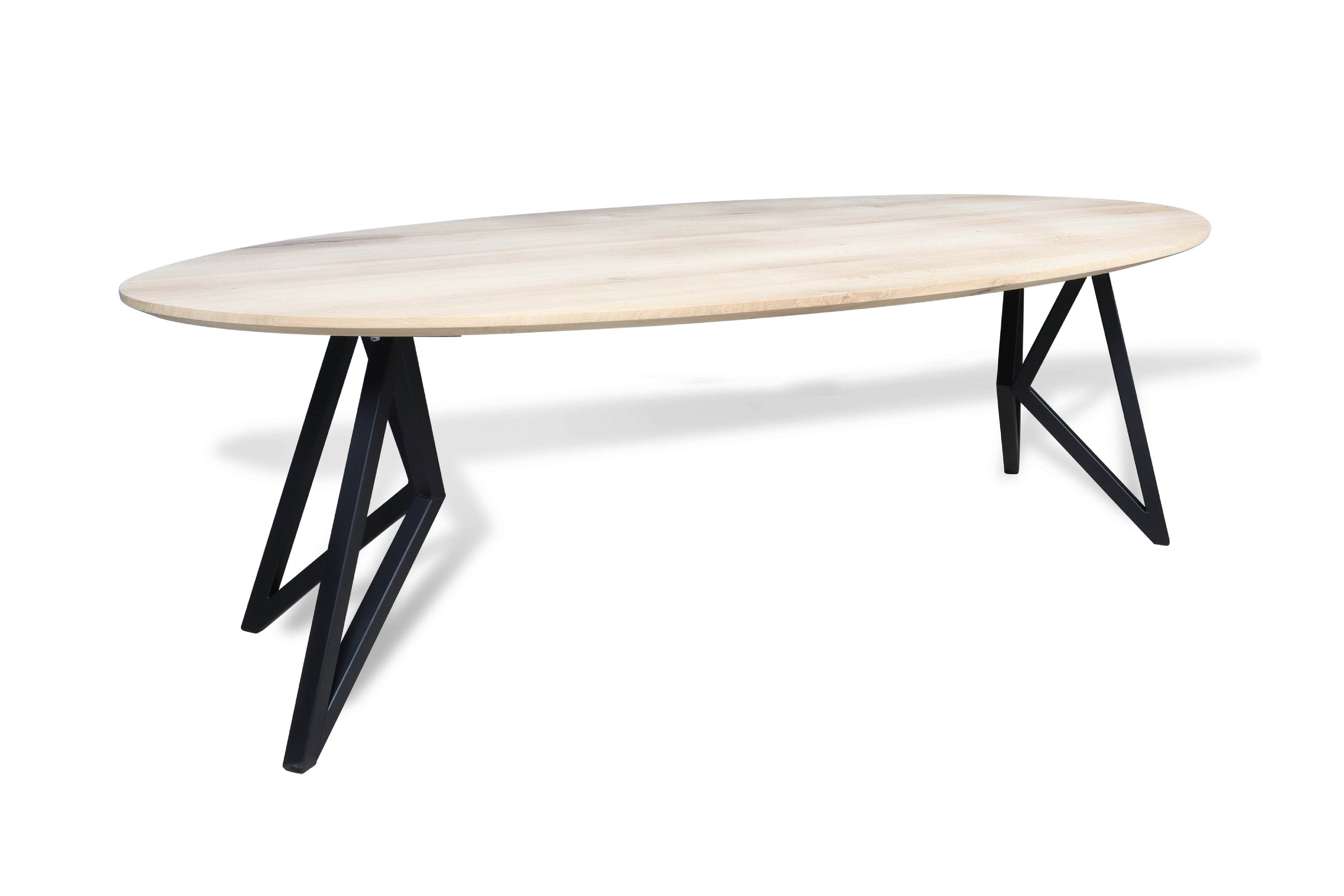 Ovale eiken eettafel Liv facet rand