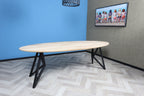Ovale eiken eettafel Liv facet rand