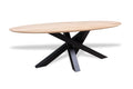 Ovale eiken eettafel Lotta facet rand