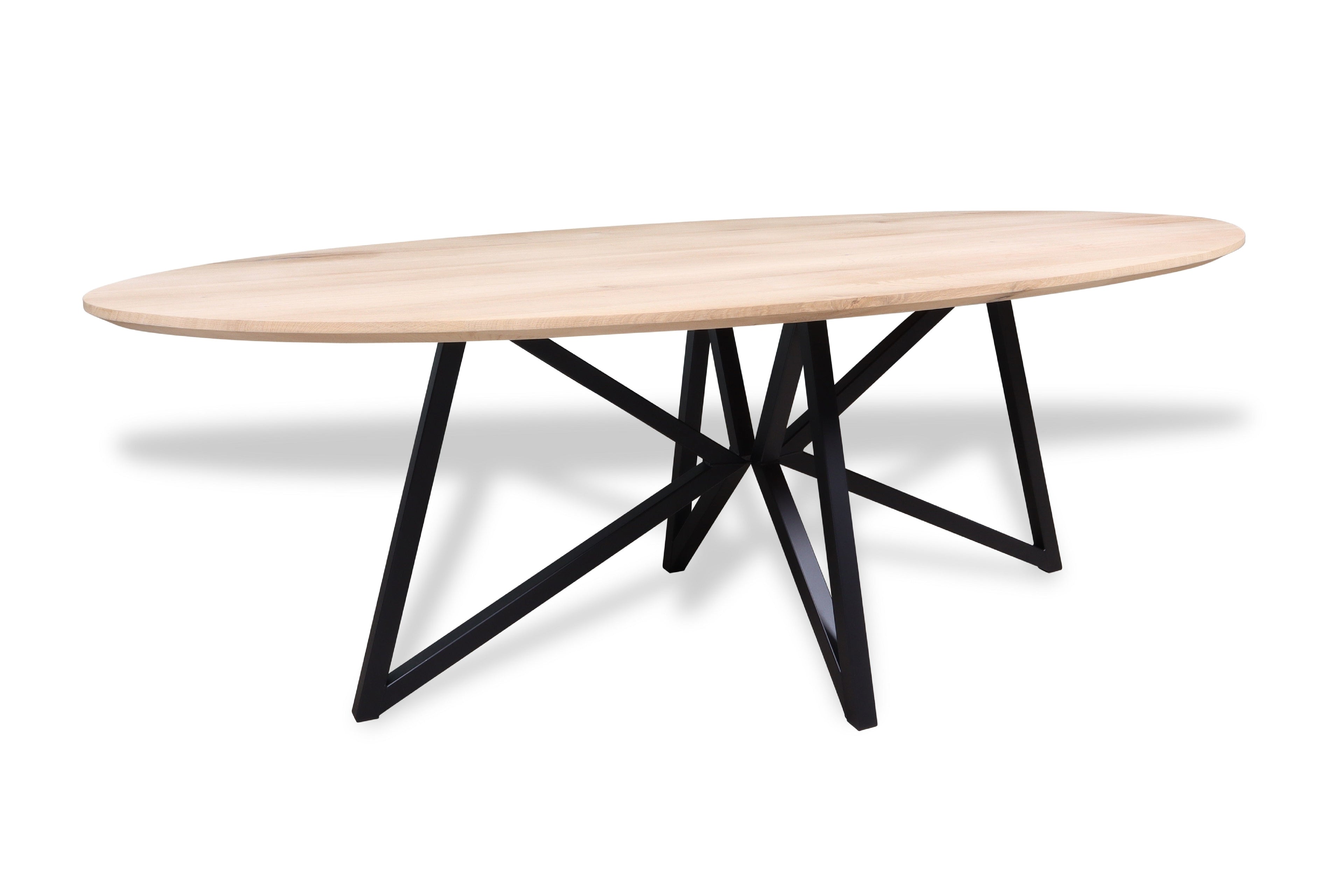 Ovale eiken eettafel Magnus facet rand