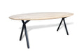 Ovale eiken eettafel Maren facet rand