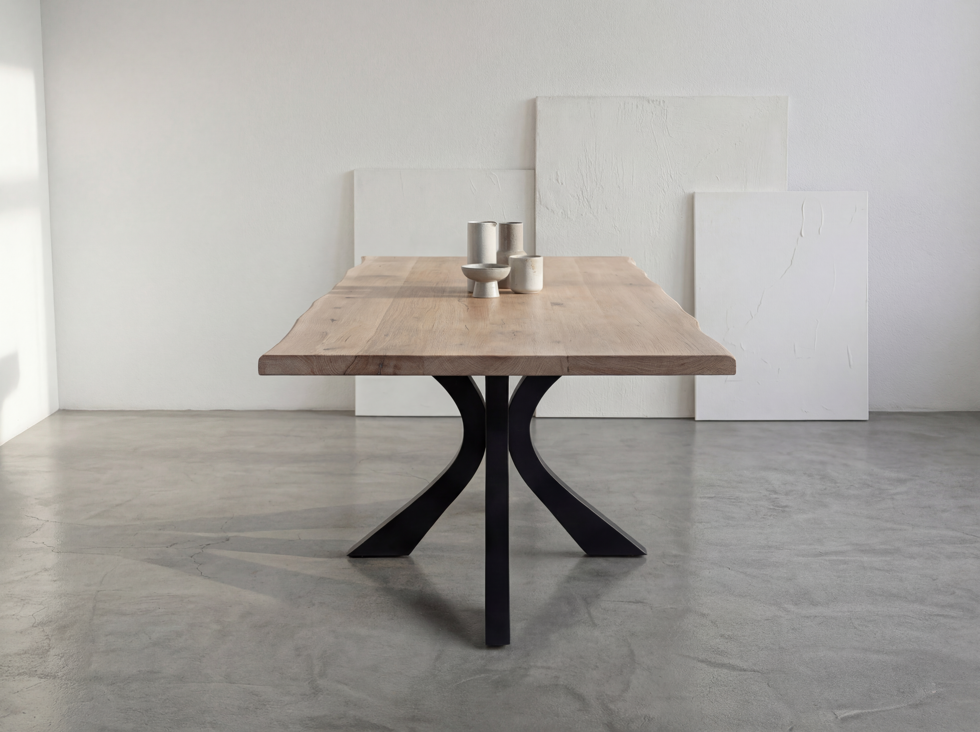 Eiken boomstam eettafel Jorn