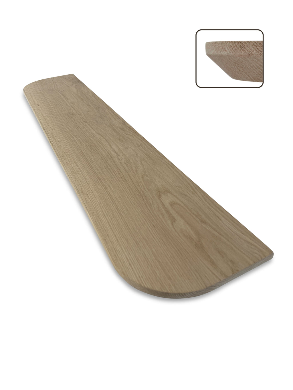 Eiken wandplank afgerond 40mm