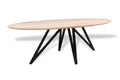 Ovale eiken eettafel Nissa facet rand