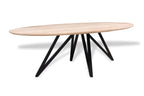 Ovale eiken eettafel Nissa facet rand