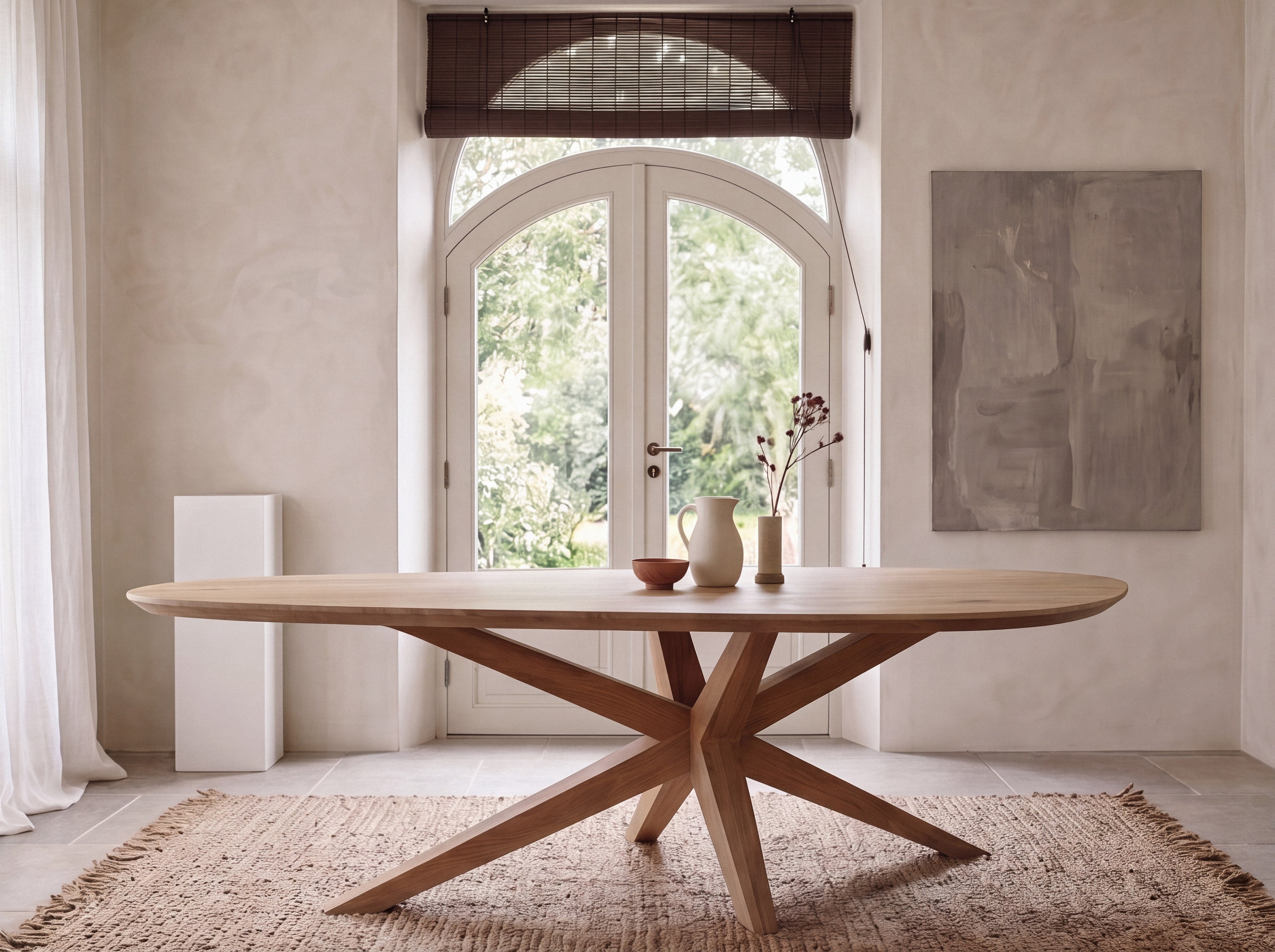 Organische eiken eettafel Sassa
