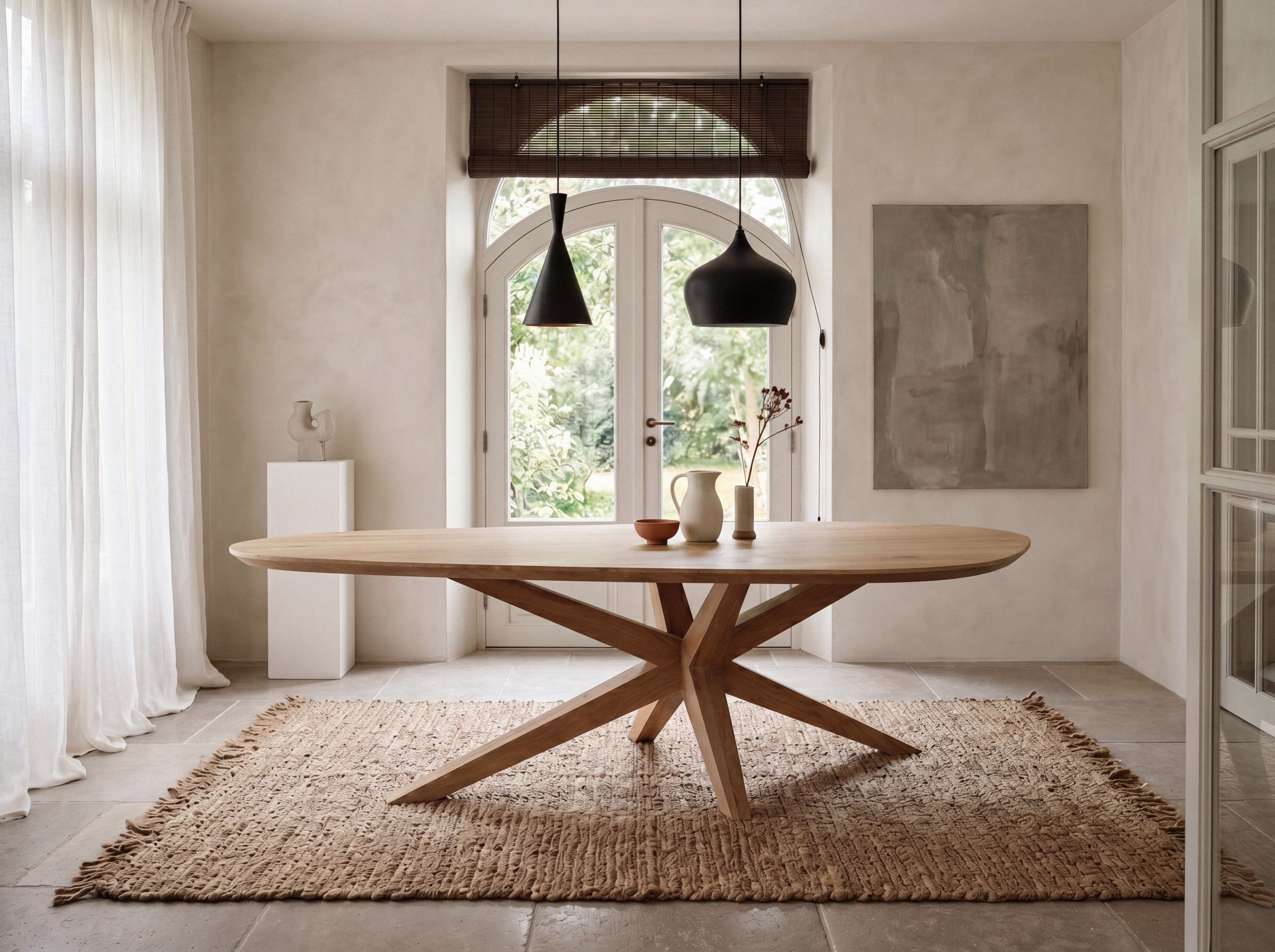 Organische eiken eettafel Sassa